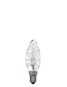 45020 Лампа свеча закруч. прозрачн., E14, 35мм 25W Candle bulbs for use with chandeliers, ceiling and wall lamps. 450.20 Paulmann