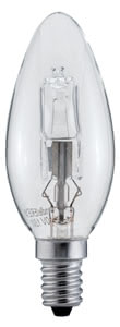 51042 Лампа Свеча Halogen 18W E14 klar Candle bulbs for use with chandeliers, ceiling and wall lamps. 510.42 Paulmann