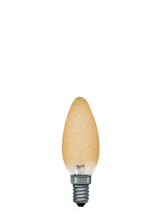 Kerzenlampe 25W E14 97mm 35mm Eiskristall Bernstein