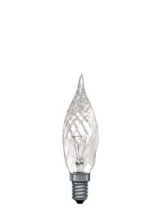 56540 Лампа свеча Роял закрученная, прозрачная E14, 34мм 40W Royal A truly royal light bulb. Combines romantic stylistic devices with modern technology. The twisted surface structure refracts the light and sparkles like a sea of candle light in a royal ballroom. 565.40 Paulmann