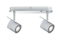 LED spotlight, 2x10W PowerLED, 230V, Chrome matt