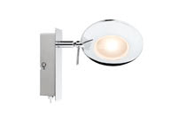 60250 Св-к Balken 1x3W Chrom The single-lamp -Orb- spotlight sets new benchmarks in energy-efficiency under the maxim of -tomorrow"s technology today-. The product includes a permanently installed lamp on delivery and is suitable for wall and ceiling mounting. The gently targeted diffusion of light ensures pleasant room illumination and enables you to set lighting accents. 602.50 Paulmann