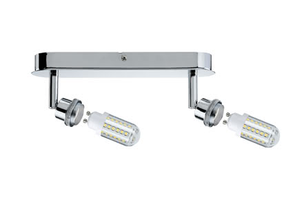 LED spotlight, 2x3W, DecoSystems, 230V, GZ10, Chrome