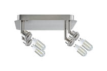 LED spotlight, 4x3W, DecoSystems, 230V, GZ10, Brushed iron