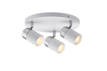 Spotlight LED 3x3,5W Zyli IP44 Rondell 230V, White/chrome