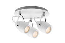 Spotlight LED 3x3,5W Drop IP44 Rondell 230V, White/chrome