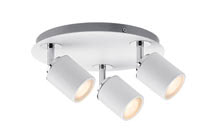 Spotlight LED 3x3,5W Tube IP44 Rondell, 230V, White/chrome