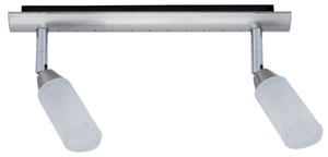 Foco Astrid barra 2x40W G9 Niquel satinada 230V Aluminio/Cristal