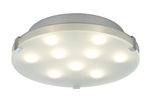 Ceiling lamp, Xeta, 24 W LED, Chrome matt, metal, glass