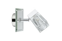 Trabani spotlight IP44 25 W, chrome, transparent, metal, glass