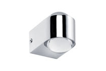 Capella ceiling lamp LED IP44 2x3,5W, chrome, metal, glass