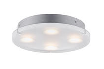 70509 WallCeiling DL rund Minor IP44 LED 18W Through filigree points of light and the satin glass optic, the Minor ceiling luminaire provides a uniform room light using cutting-edge LED technology. 705.09 Paulmann
