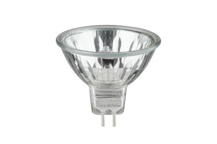 Low-voltage halogen reflector lamp, security, 28 W GU5.3, silver