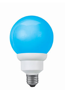 88032 Лампа ESL 230V 11W=60W E27 (D-90mm,H-155mm) синий 880.32 Paulmann