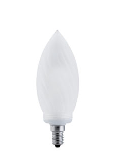 Fluo Flamme géante torsadée 7W E14 Satin Blanc chaud