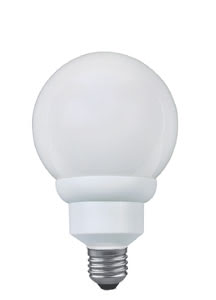 89313 Лампа ESL 230V 11W=60W E27 (D-90mm,H-155mm) теплый белый Round and opulent in shape. The ideal lamp for pendants and other ceiling luminaires. 893.13 Paulmann