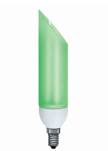 DecoPipe fluocompacte Color biais 9W~50W E14 190mm 38mm Vert