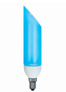 DecoPipe fluocompacte Color biais 9W~50W E14 190mm 38mm Bleu