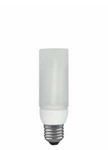 89408 Лампа ESL 230V 7W E27 DecoPipe (D-38mm,H-126mm) натуральный белый DecoPipe  The DecoPipe bulb is haute couture for your lamps: A noble satin glass cylinder sweeps elegantly around the lighting source and ensures non-glare, soft light. Turns every light into a design object. 894.08 Paulmann