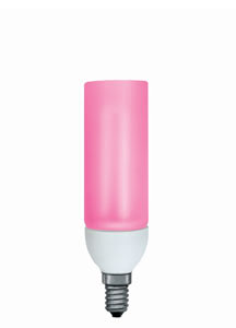89413 Лампа ESL 230V 9W=50W E14 DecoPipeColor (D-38mm,H-140mm) красный DecoPipe Color  Coloured light, elegantly packed - complete with a good conscience: ESL DecoPipe is an energy-saving lamp designed to look good in all designer lamps. The glass cylinder has a white satin finish, the coloured tube is an ideal combination for creating visual emphasis. 894.13 Paulmann