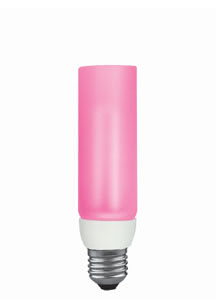 89427 Лампа ESL 230V 11W=60W E27 DecoPipeColor (D-38mm,H-140mm) красный DecoPipe Color  Coloured light, elegantly packed - complete with a good conscience: ESL DecoPipe is an energy-saving lamp designed to look good in all designer lamps. The glass cylinder has a white satin finish, the coloured tube is an ideal combination for creating visual emphasis. 894.27 Paulmann