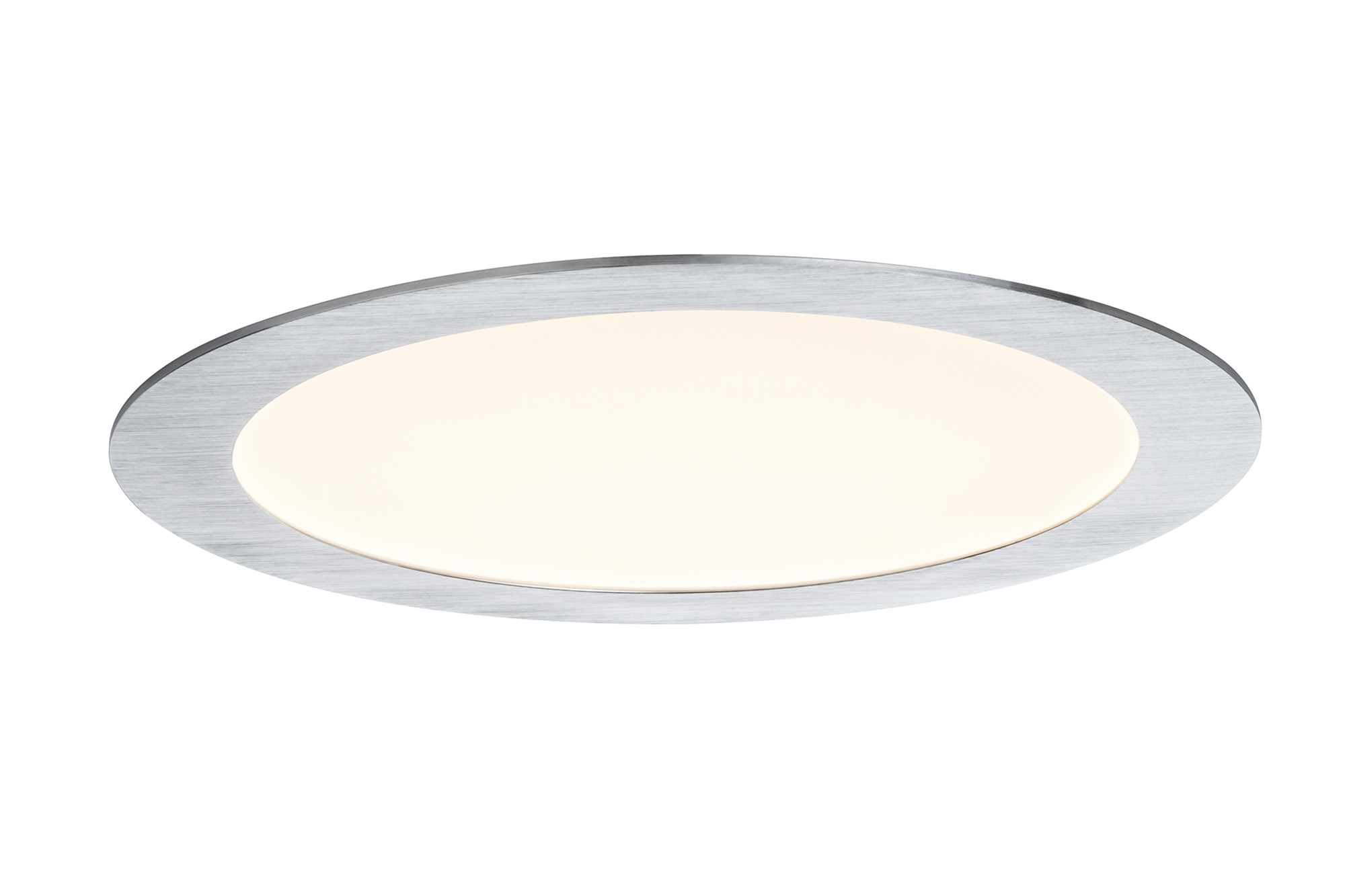 Recessed panel Premium Line 13 W LED brushed aluminium Warm white, round, 1-pc. set