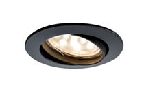 Recessed luminaire LED Coin clear round 6.8W black 3-piece set, swivelling