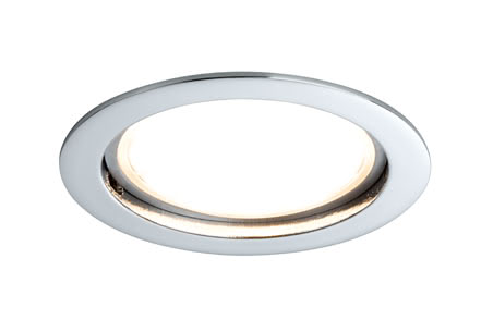 92788 EBL Set Coin sat LED 1x12W chrom 75mm The Coins serve as innovative and user-friendly recessed spotlights that are suitable for new installations as well as replacing existing installations. They are exceptionally flat, meaning they can be installed in ceilings with a cavity of only 30 to 35В millimetres. From 50В centimetres to 5В metres or more вЂ” you determine the spacing between the lights! The simple and tool-free linking of single luminaires using quick clips save more than just time and stress вЂ“ thanks to energy-efficient LED technology with very lower power consumption, the Coins are also easy on the wallet. The dimming function enables you to adjust the brightness to your individual mood and ensures bright light to work in and a cosy living atmosphere. 927.88 Paulmann