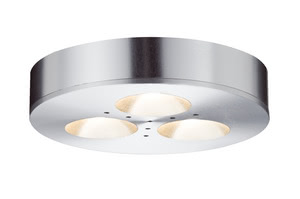 93546 Светильник комплект M?bel ABL Set PlaneLED 3x3W 12VA 350mA The right choice for display cases, furniture and the like: The furniture recessed lighting set Micro Line Platy LED can be used as a recessed light as well as a surface-mounted light, however you like. Even the recessed installation is compact; the super-flat lamp with a height of 15 mm does not require much space and is ideal for applications such as under-cabinet lighting for work surfaces. 935.46 Paulmann