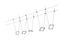 94111 WS DC QuadLED 5x4W 30VA Chr-m The 5-lamp LED cable system -QuadLED- is an innovation in LED technology with a total output of 20В watt. The system is suitable for ceiling mounting and is an -all-rounder- in the realm of individual lighting solutions with the appropriate accessories, such as diffusers. 941.11 Paulmann