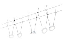 94118 WS DC LED DaisyLED 5x4W 30VA Chr-m The 5-lamp LED cable system -DaisyLED- is an innovation in LED technology with a total output of 20В watt. The system is suitable for ceiling mounting and is an -all-rounder- in the realm of individual lighting solutions with the appropriate accessories, such as diffusers. 941.18 Paulmann