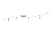 95077 kann neu belegt werden Stage, the 4-lamp LED 12В volt rail system with a total output of 20В W, features energy-saving 12В volt technology. The brilliant light creates a pleasant ambience in any living area. The system is suitable for wall and ceiling mounting. 950.77 Paulmann