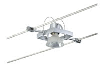 97490 Светильник Mac II, GU5.3, 1x35W, хром матовый The -Mac- single wire luminaire gives a slightly directed light diffusion which allows it to provide good room lighting and adds light accents. 974.90 Paulmann