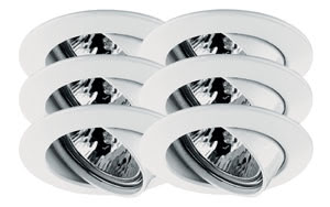 Premium line recessed light set, halogen, 51 mm White, Swivelling, 6x35W