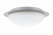 70346 Vega ceiling lamp IP44 max. 60 W brushed iron, opal, metal, glass
