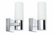 70354 Gemini wall lamps IP44 40 W, set of 2 chrome, satin, metal, glass. Наличие на складе: 1 шт.