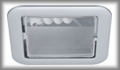 92006 Quality ESL square recessed light 1x9W E14 230V 120mm matt chrome / polycarbonate